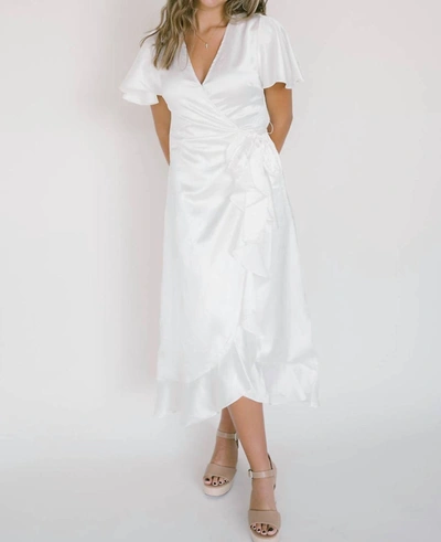 Dress Forum Party Satin Wrap Dress In White