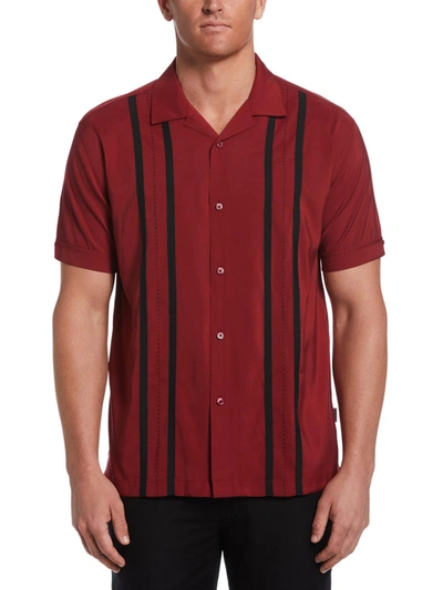 Cubavera Mens Collared Striped Button-down Shirt In Multi