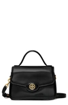 Tory Burch Small Robinson Leather Top Handle Bag In Black