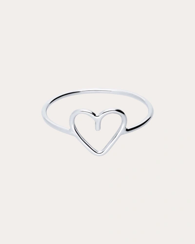 Atelier Paulin Women's 18k White Gold Heart Ring In Silver