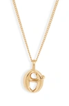 Jenny Bird Customized Monogram Pendant Necklace In High Polish Gold - O