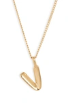 Jenny Bird Customized Monogram Pendant Necklace In High Polish Gold - V