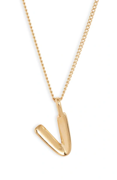 Jenny Bird Customized Monogram Pendant Necklace In High Polish Gold - V