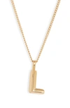 Jenny Bird Customized Monogram Pendant Necklace In High Polish Gold - L