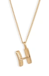 Jenny Bird Customized Monogram Pendant Necklace In High Polish Gold - H
