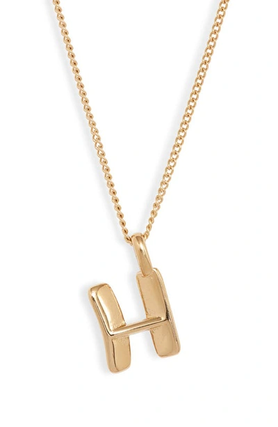 Jenny Bird Customized Monogram Pendant Necklace In High Polish Gold - H