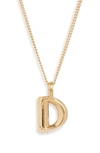 Jenny Bird Customized Monogram Pendant Necklace In High Polish Gold - D