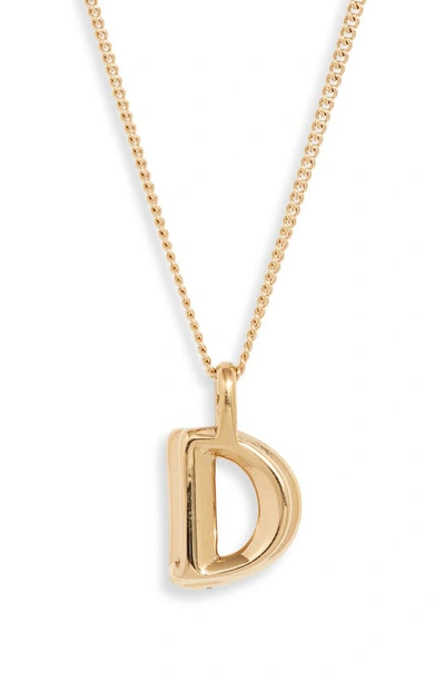 Jenny Bird Customized Monogram Pendant Necklace In High Polish Gold - D