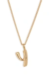 Jenny Bird Customized Monogram Pendant Necklace In High Polish Gold - Y