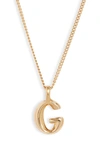 Jenny Bird Customized Monogram Pendant Necklace In High Polish Gold - G