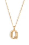 Jenny Bird Customized Monogram Pendant Necklace In High Polish Gold - Q