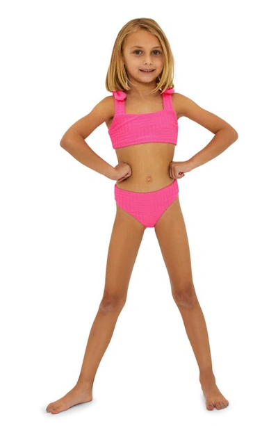 Beach Riot Kids' Little Stella Two-piece Swimsuit In Strawberry Moon