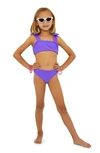 Beach Riot Kids' Little Stella Two-piece Swimsuit In Ultra Violet