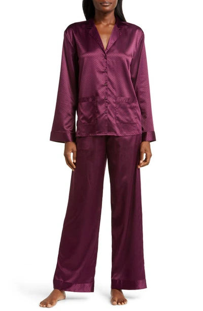 Nordstrom Dobby Satin Pajamas In Purple Odyssey