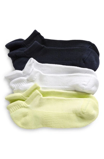 Zella Assorted 3-pack Tab Ankle Socks In Navy Sapphire