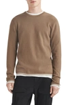 Rag & Bone Harvey Crewneck Cotton & Linen Sweater In Taupe