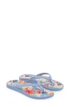 Olukai Puawe Flip Flop In Cloud Blue/flower