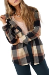 O'neill Collins Plaid Fleece Button-up Shirt In Black