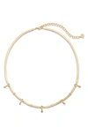 Kendra Scott Gracie Crystal Station Snake Chain Necklace In Gold