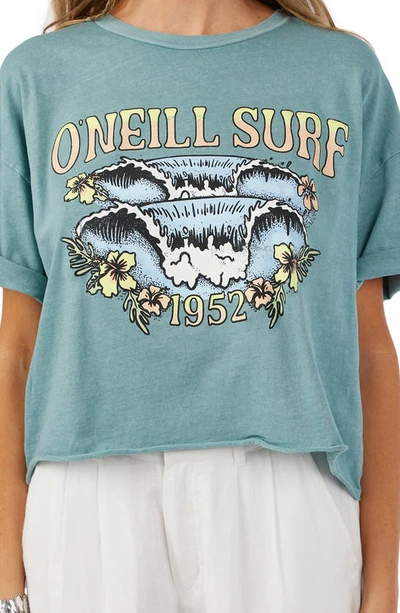 O'neill Tropical Surf Crop Cotton Graphic T-shirt In Trellis