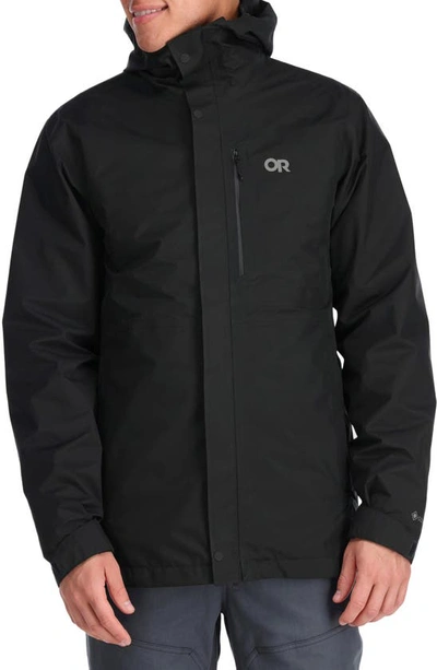Outdoor Research Foray Waterproof & Windproof 3-in-1 Parka In Black