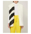 Off-white Striped Faux-fur Gilet In White