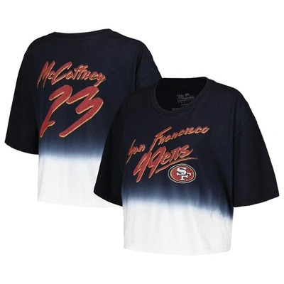 Majestic Threads Christian Mccaffrey Black/white San Francisco 49ers Dip-dye Player Name & Number Cr In Black,white