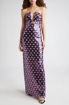 Ramy Brook Ramona Strapless Sequin Gown In Pink Orchid Check Mate