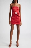 Ramy Brook Mercy Crystal Embellished Satin Minidress In Soiree Red