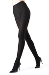 Memoi Juneau Diamonds Sweater Tights In Black