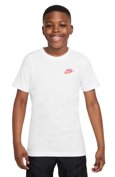 Nike Kids' Sportswear Cotton Graphic T-shirt In White