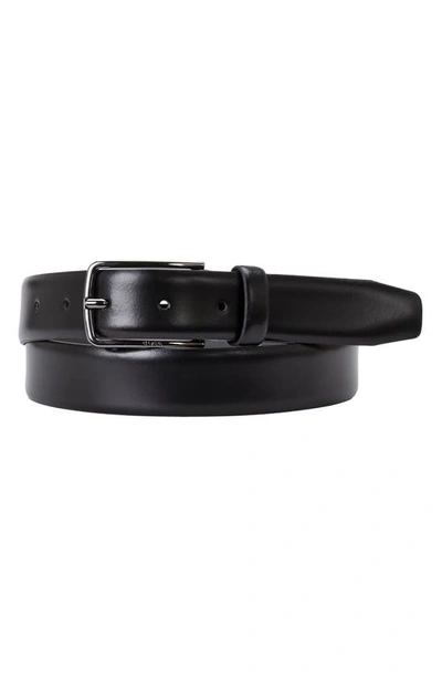 Hugo Boss Chuck Polished Leather Belt In Black