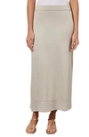 Ming Wang Stripe Hem A-line Knit Skirt In Limestone