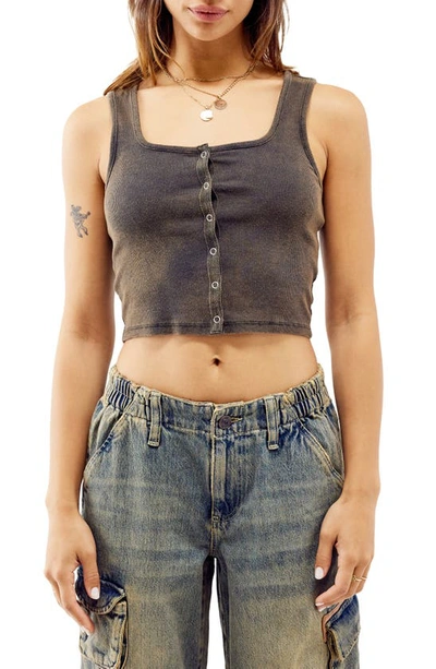 Bdg Urban Outfitters Rib Square Neck Crop Tank Top In Brown