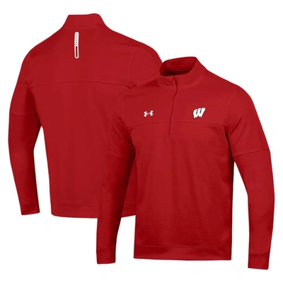 Under Armour Red Wisconsin Badgers Midlayer Half-zip Jacket