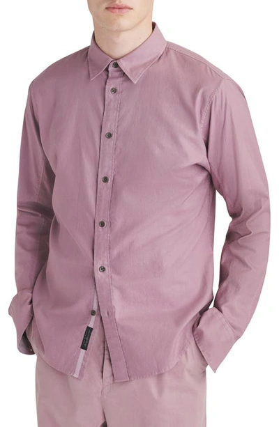 Rag & Bone Fit 2 Engineered Button-up Oxford Shirt In Berry Pink