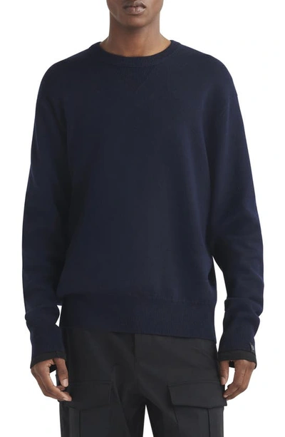 Rag & Bone York Wool Blend Sweater In Navy