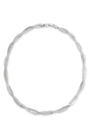 Nordstrom Cubic Zirconia Twisted Necklace In Clear- Rhodium