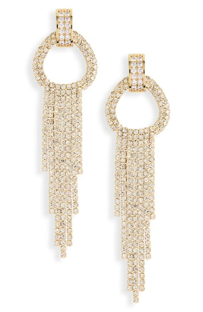Nordstrom Pavé Fringe Earrings In Clear- Gold