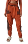 Fp Movement Tricked Out Colorblock Cargo Pants In Red Earth