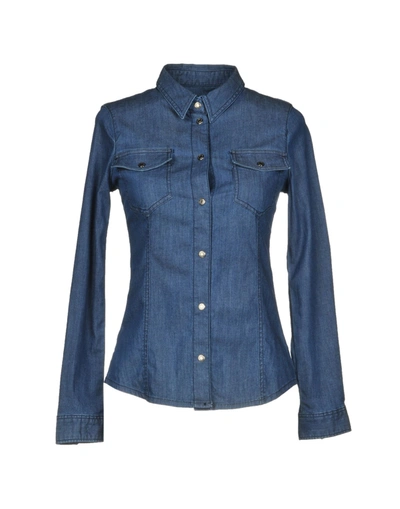 Armani Jeans Denim Shirts In Blue