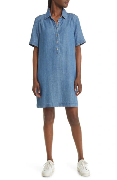 Faherty Hana Chambray Mini Shirtdress