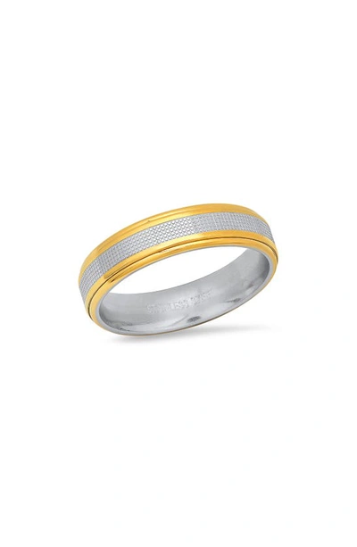 Hmy Jewelry Two-tone Ring In Silver/ Gold