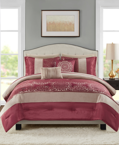 Jla Home Samara 9-pc. Comforter Set, California King, Exclusively At Macy's In Red