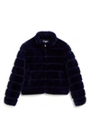 Tractr Kids' Faux Fur Jacket In Sapphire