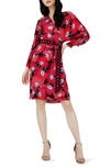 Diane Von Furstenberg Mikah Long Sleeve Wrap Dress In Red