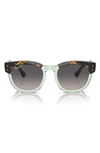 Ray Ban Mega Hawkeye 53mm Gradient Polarized Square Sunglasses In Havana On Transparent Green