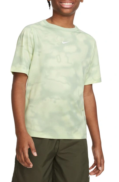 Nike Dri-fit Multi+ Big Kids' (boys') Printed Training Top In Green