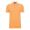 Hugo Boss Stretch-cotton Slim-fit Polo Shirt With Logo Patch In Light Orange