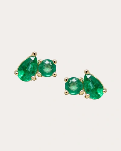 Anzie Women's Jumelle Stud Earring In Emerald